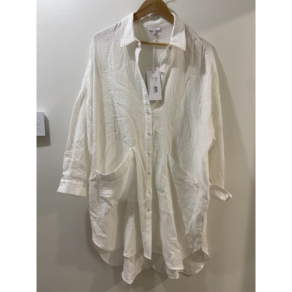 Johnny Was Calme ~Organic Double Pocket Gauze Shirt‎ Dress ~ SIZE S  NEW